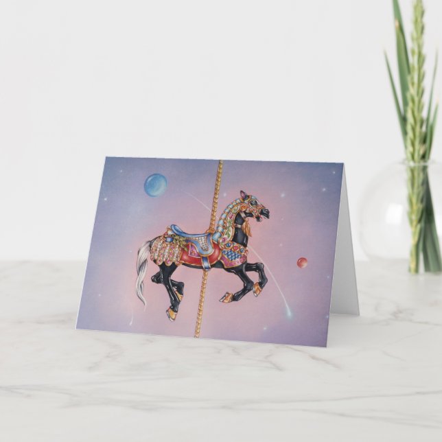 Cartes de voeux - cheval 1 de carrousel de (Devant)