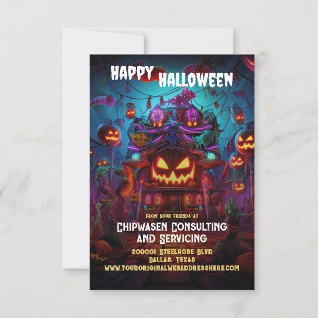 Cartes de voeux cinématiques Halloween Business Pr (Devant)
