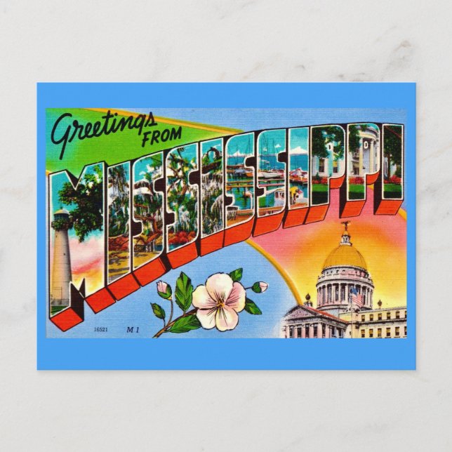 Cartes de vœux colorées du Mississippi  (Devant)