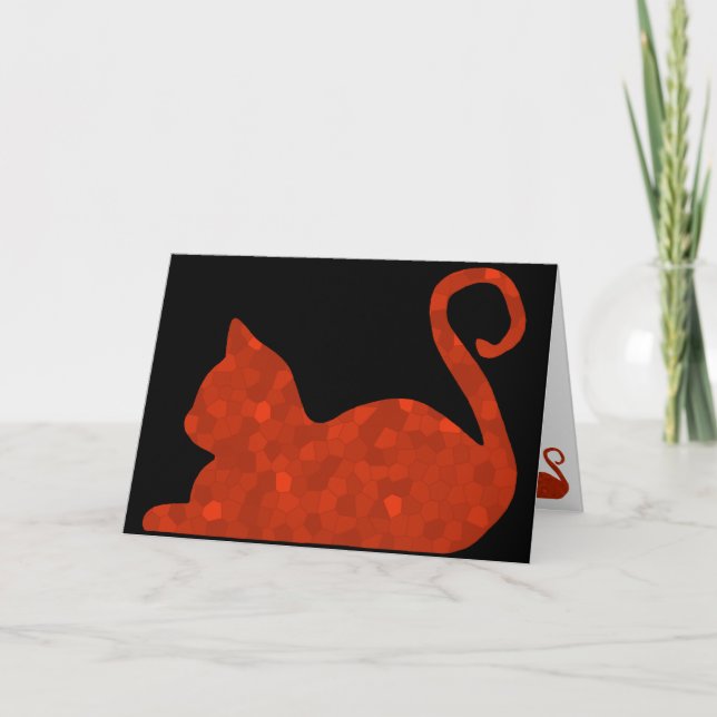 Cartes de voeux CrystalKatz Red Cat (Devant)