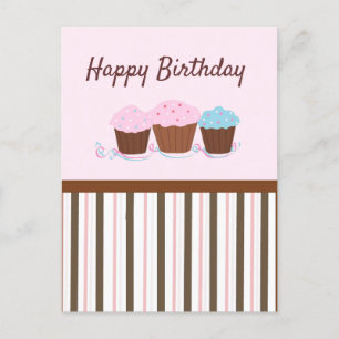 Cartes de vœux Cupcakes Joyeux Anniversaire