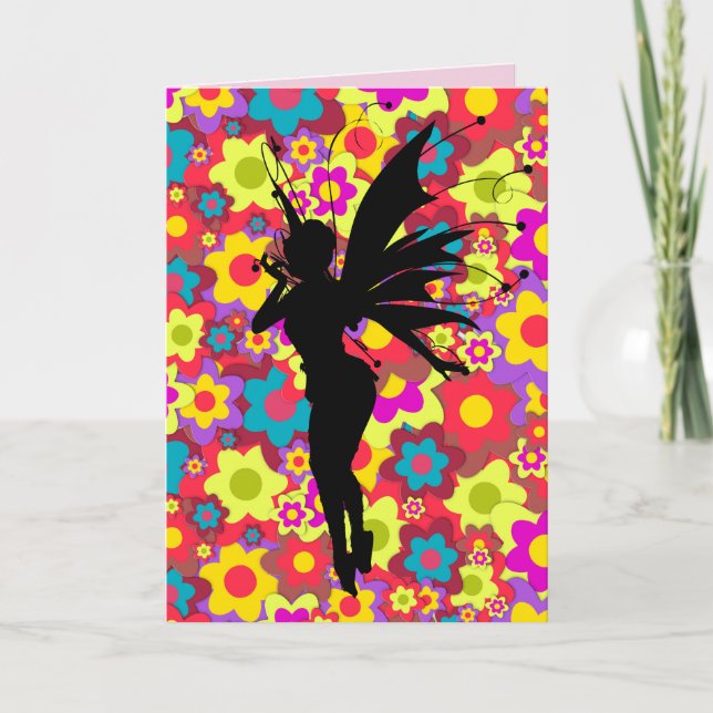 Cartes de voeux d'anniversaire FILLE FÉE PIXIE (Devant)
