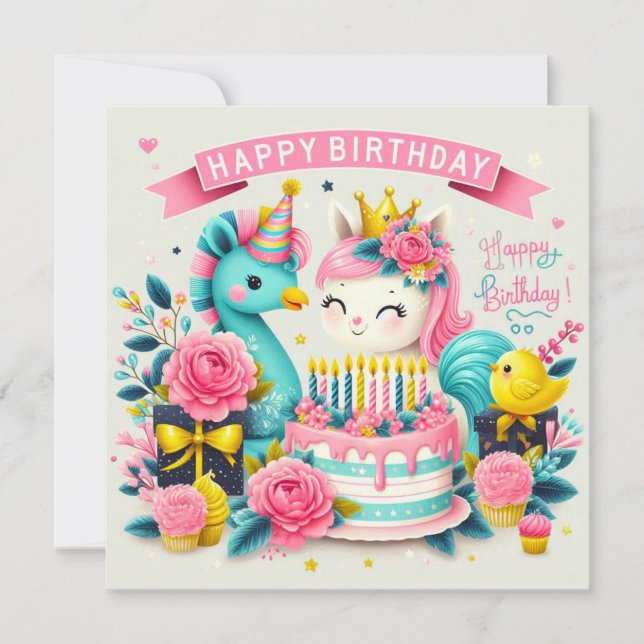Cartes de voeux d'anniversaire heureuses (Devant)