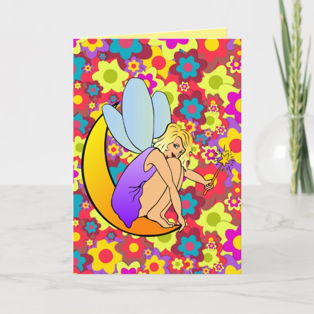 Cartes de vœux d'anniversaire pour fille FÉE PIXIE (Devant)