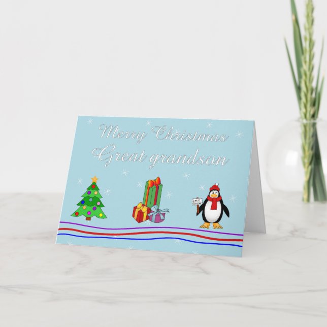 Cartes de voeux d'arrière-petit-fils de Noël (Devant)