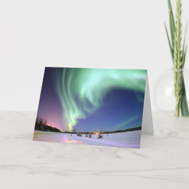Cartes de voeux de Borealis de l'aurore (Devant)