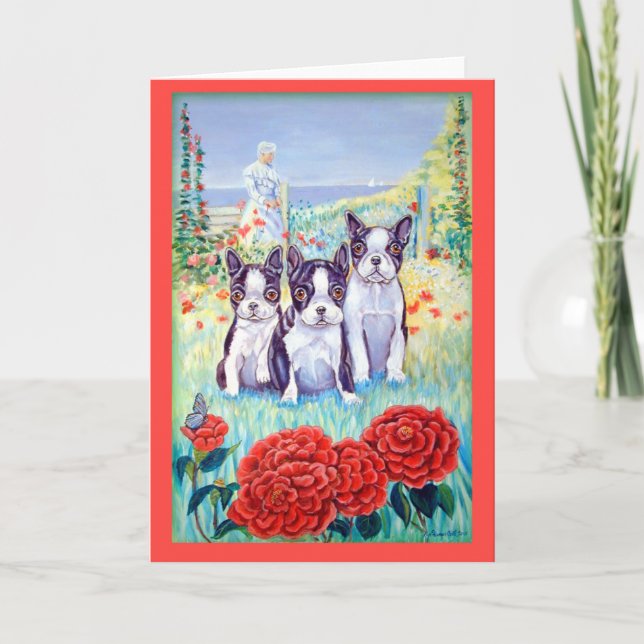 Cartes de voeux de Boston Terrier (Devant)