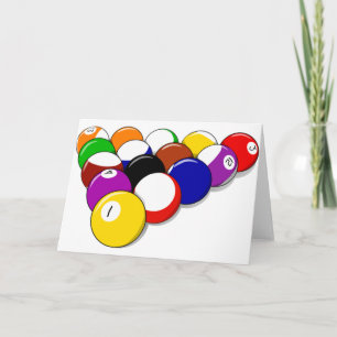 Cartes de voeux de boules de billard
