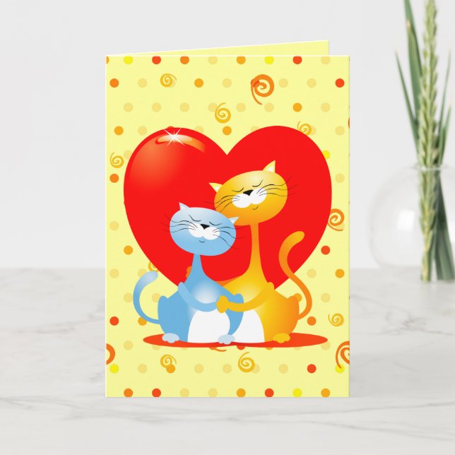 Cartes de vœux de chats amoureux (Devant)
