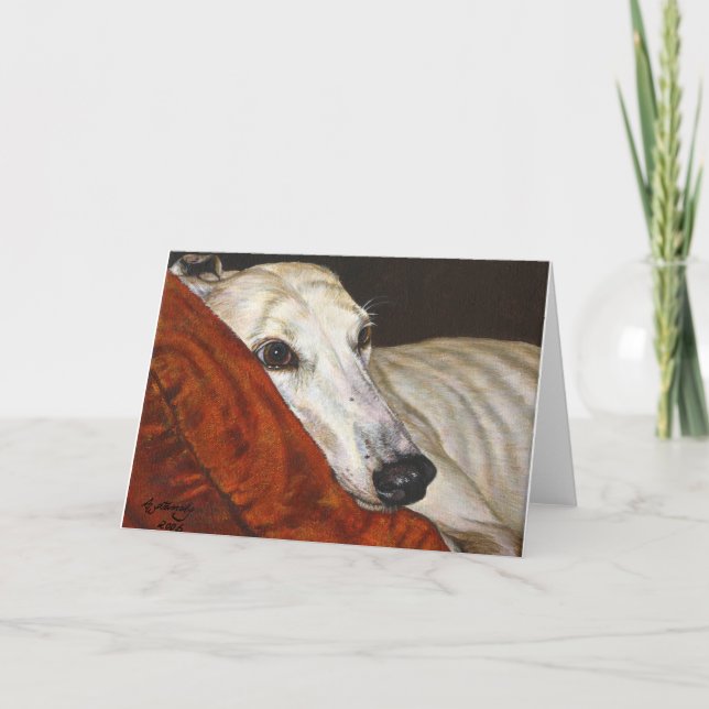 Cartes de voeux de chien de délivrance de lévrier (Devant)