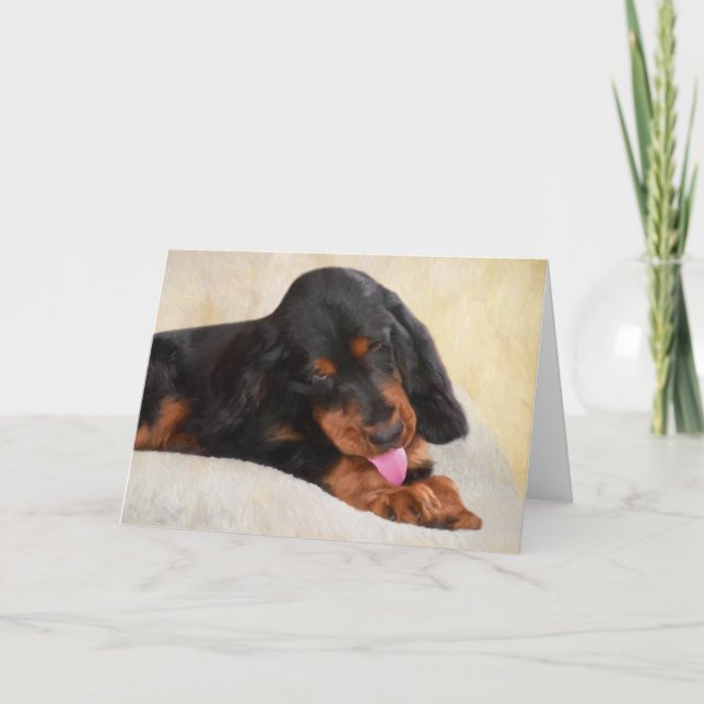 Cartes de voeux de chiot de poseur de Gordon (Devant)