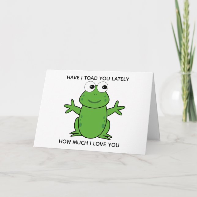 Cartes de vœux de coup de foudre avec un crapaud m (Devant)
