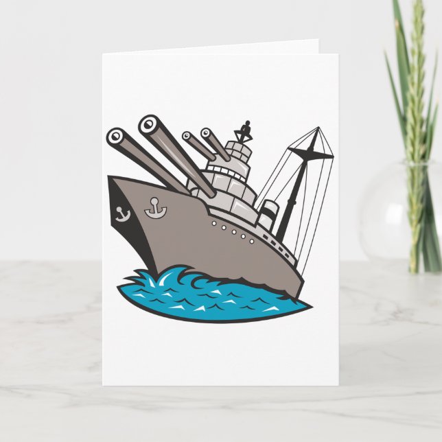 Cartes de voeux de cuirassé (Devant)