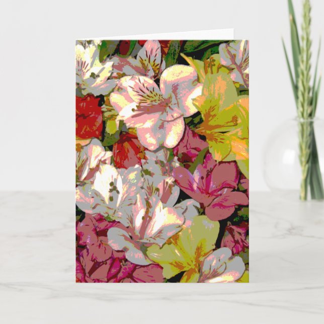Cartes de voeux de design Floral Amaryllis (Devant)