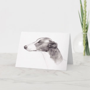 Cartes de voeux de dessin d'encre Greyhound