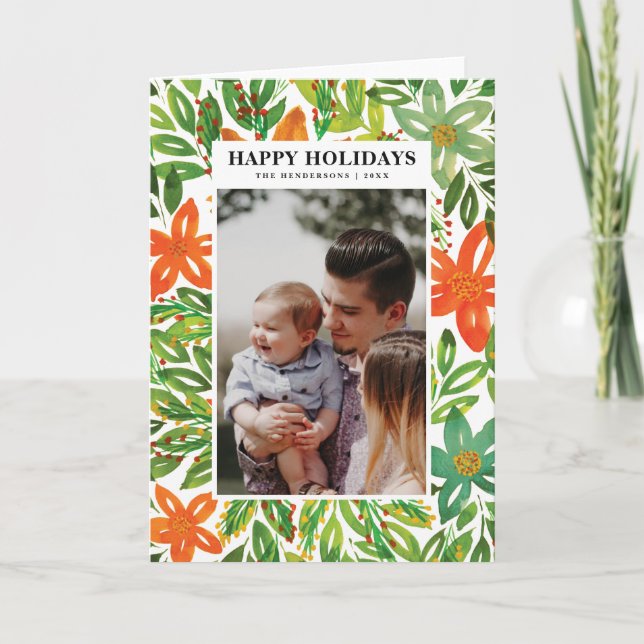 Cartes de voeux de Fleurs peintes à la main et de  (Devant)