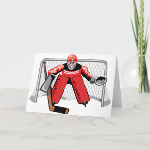 Cartes de vœux de gardien de but de hockey sur gla