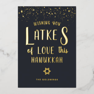 Cartes de vœux de Hanukkah Latkes d'amour