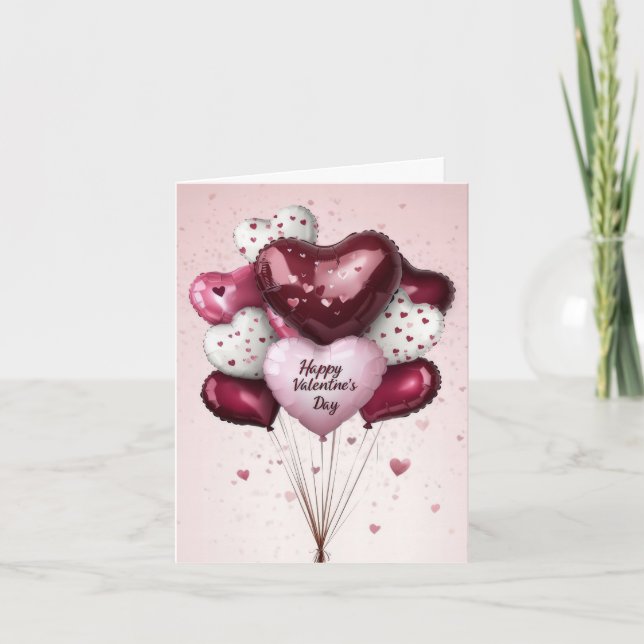 Cartes de vœux de la Saint-Valentin avec ballons e (Devant)
