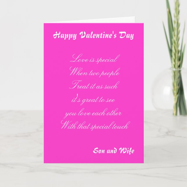 Cartes de voeux de la Saint Valentin-fils et femme (Devant)