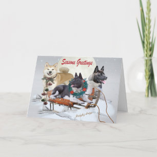 Cartes de voeux de la saison d'Akita