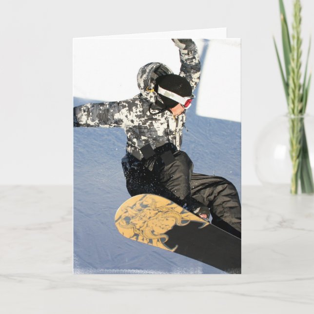Cartes de voeux de lancement de surf des neiges (Devant)
