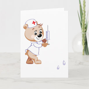 Cartes de voeux de l'infirmière de l'ours Teddy