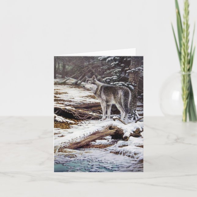 Cartes de voeux de loup (Devant)
