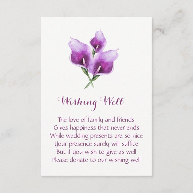 Cartes de voeux de mariage Lavande Fleur de Lys (Devant)