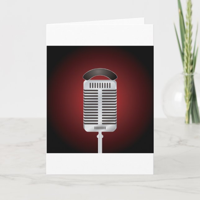 Cartes de voeux de microphone de chant (Devant)