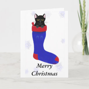 Cartes de voeux de Noël Chat Snowflakes