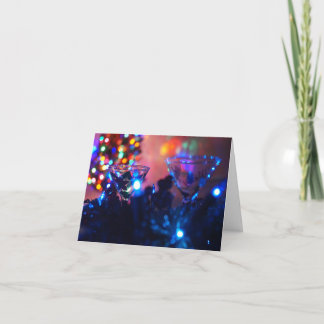 Cartes de vœux de Noël Cocktails Bleus de Noël