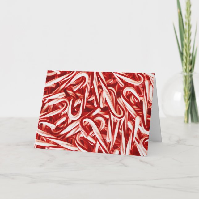 Cartes de voeux de Noël de sucre de canne (Devant)