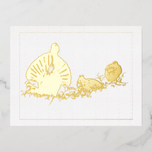 Cartes de vœux de Noël Galli forcelli feuille d'or