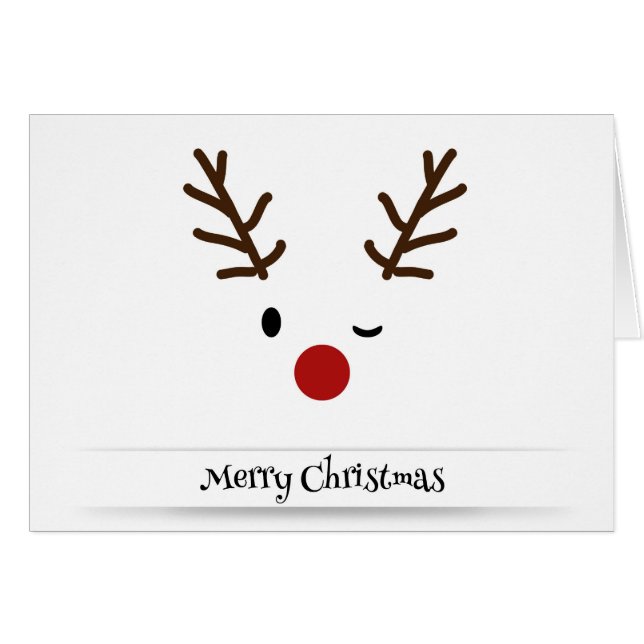 Cartes de voeux de Noël joyeux de Rudolph (Devant horizontal)