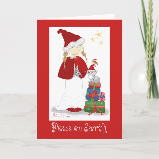 Cartes de voeux de Noël Paix sur Terre (Devant)