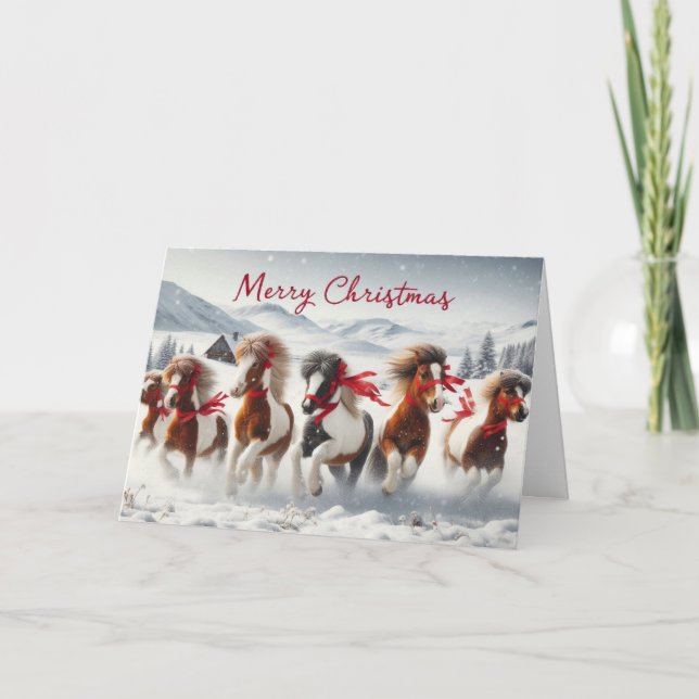 Cartes de voeux de Noël pour les chevaux. (Devant)