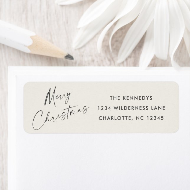 Cartes de vœux de Noël Simple Script Adresse de re (En situation)