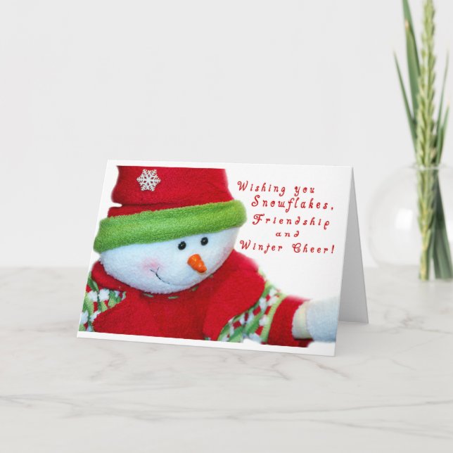 Cartes de voeux de Noël/Snowman & Souhaits d'hiver (Devant)