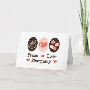 Cartes de voeux de pharmacie d'amour de paix