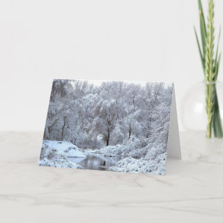 cartes de voeux de photo de blanc de scène d'hiver