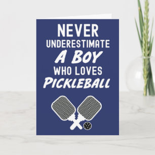 Cartes de vœux de pickleball pour garçons joueurs