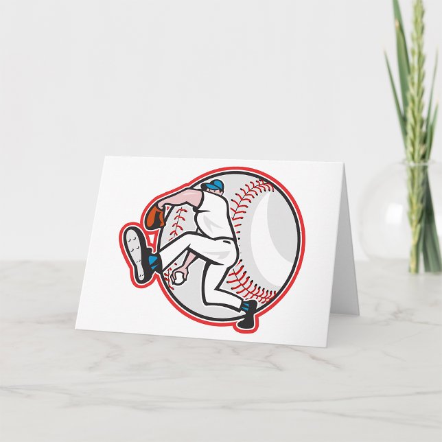 Cartes de voeux de Pitcher Baseball (Créateur téléchargé)