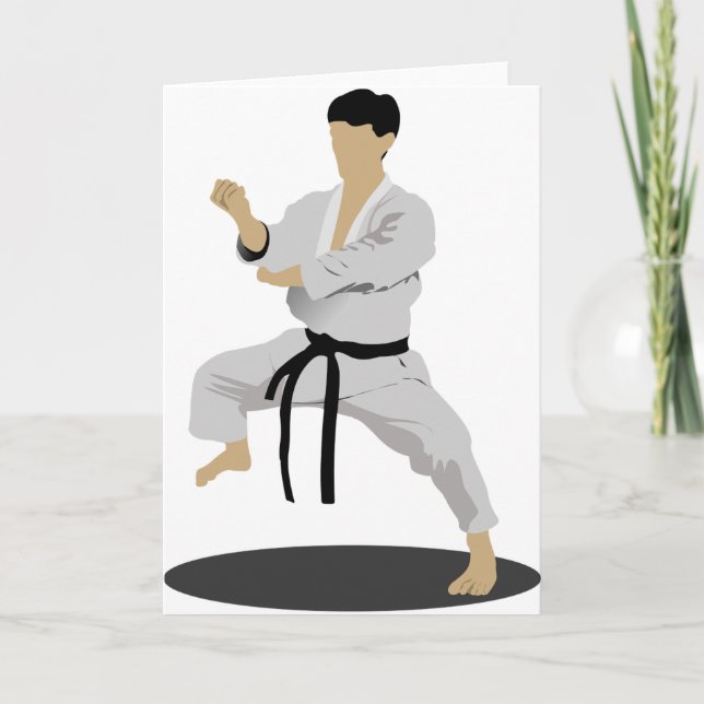 Cartes de voeux de pose de karaté (Devant)