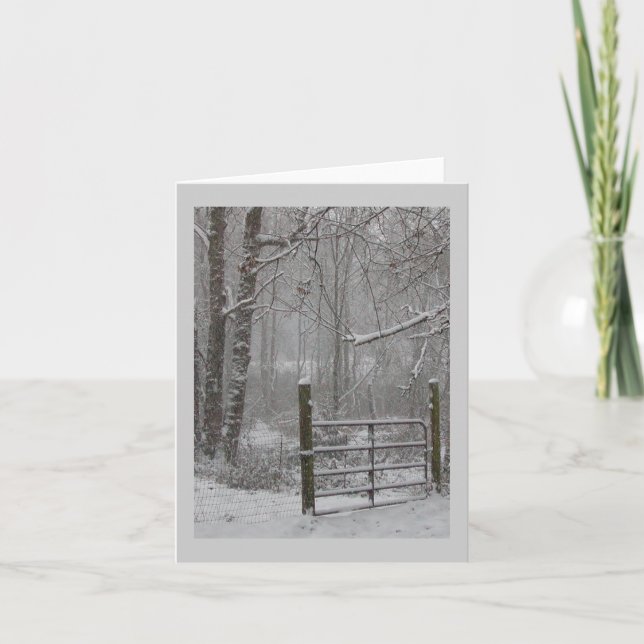 Cartes de voeux de scène de neige en bois d'hiver (Devant)