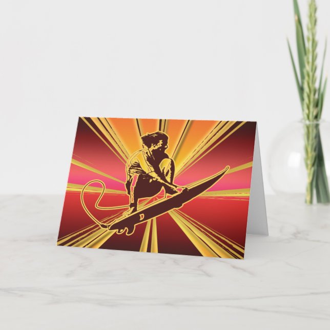 Cartes de voeux de surfeur - personnalisables, vie (Devant)