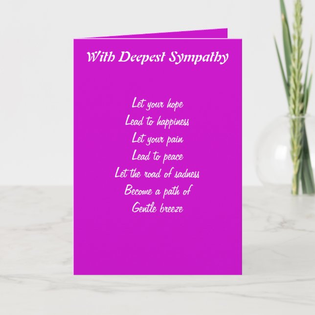 Cartes de voeux de sympathie sincère (Devant)