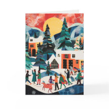 Cartes de vœux de vacances d'art abstrait