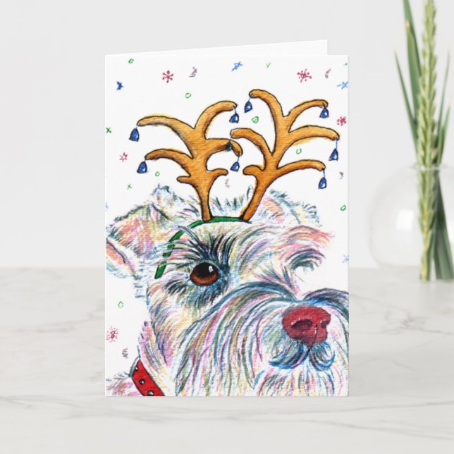 Cartes de voeux de vacances Schnauzer (Devant)