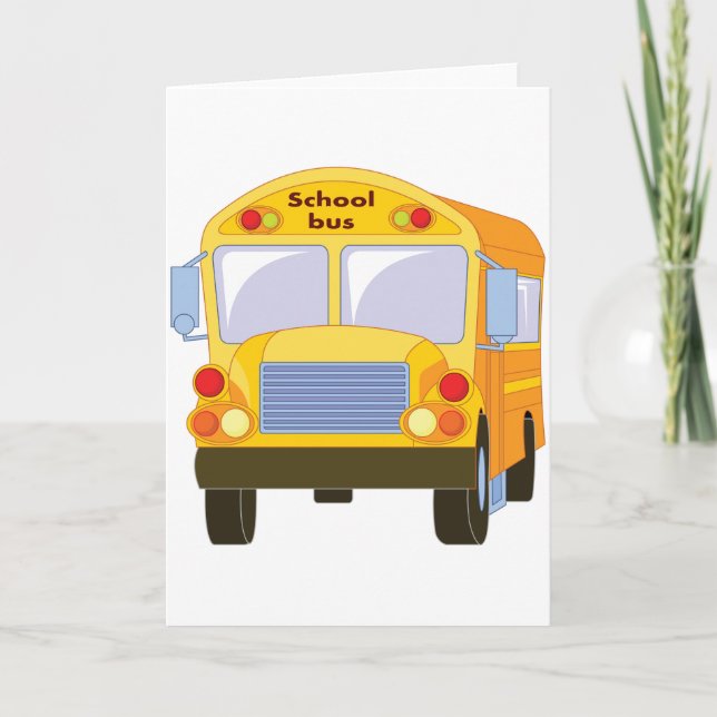 Cartes de voeux des autobus scolaires jaunes (Devant)